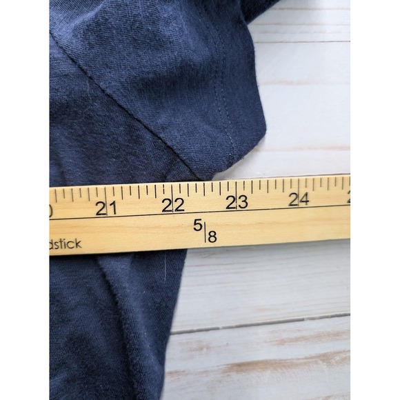 Ava Viv Size 1X Dark Blue V Neck Womens Short Sleeve Casual Top - Picture 3 of 8